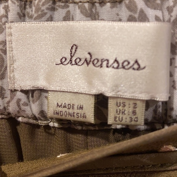 Elevenses Goldform Olive Skinny Crop Pull On Pants Size 2 - Picture 12 of 13